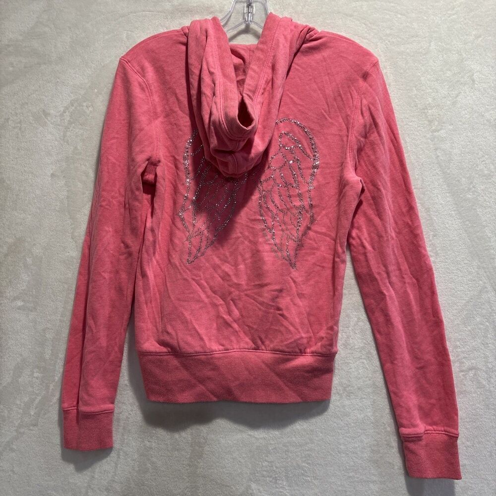 Victoria’s Secret Supermodel Essentials Angel Wing Rhinestones Pink Hoodie Small - Picture 10 of 16